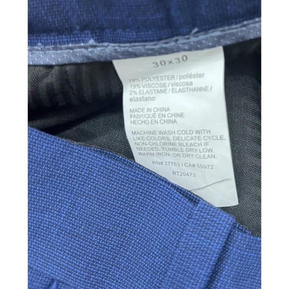 Perry Ellis Slim Fit Stretch Navy Men's Dress Pants 30 x 30 - Picture 4 of 5